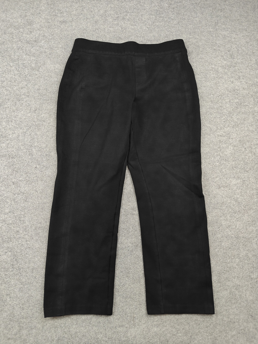 Spanx Pants Womens Large Black Cropped Ponte Straight Stretch Lined Pockets